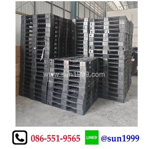 ผลงานจัดส่ง พาเลทพลาสติกมือสอง หน้าตะแกรง ขาวินโดว์ 110 x 110 x 12 ซม. 150 แผ่น