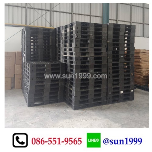 ผลงานจัดส่ง พาเลทพลาสติกมือสอง หน้าตะแกรง ขาวินโดว์ 110 x 110 x 12 ซม. 150 แผ่น